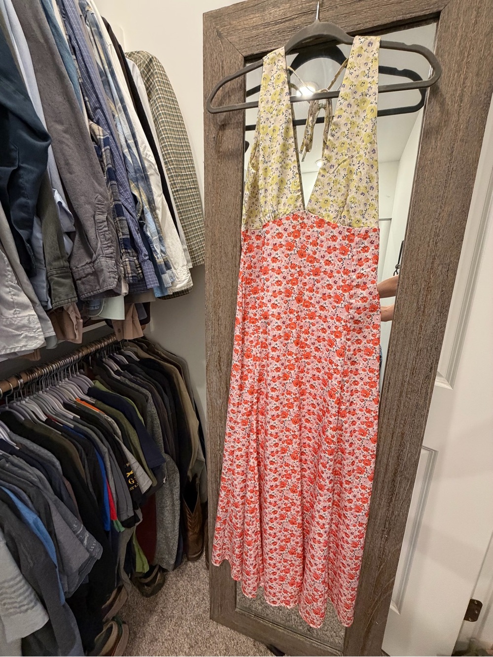 Amazon Floral Maxi Dress in Yellow & Coral